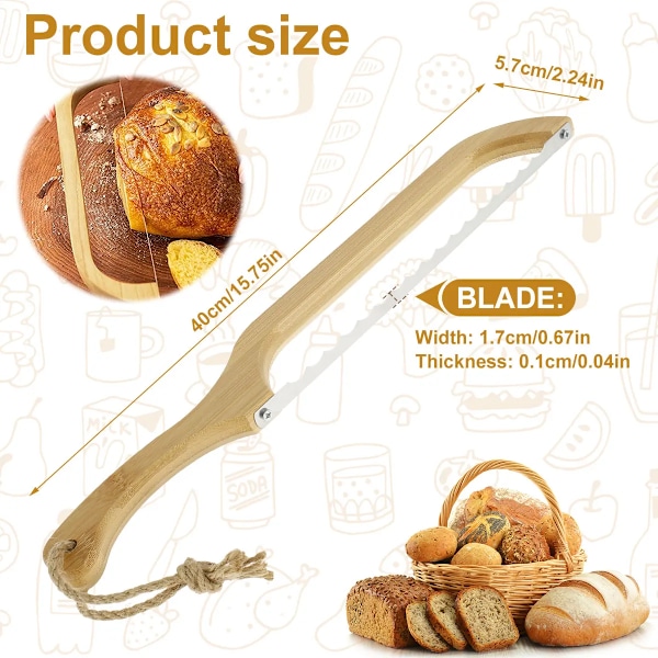 Bröd Kniv Tårta Skärning Kniv Mångsidigt Baguette Cutter Rostfritt Stål Limpa Bröd Skärare