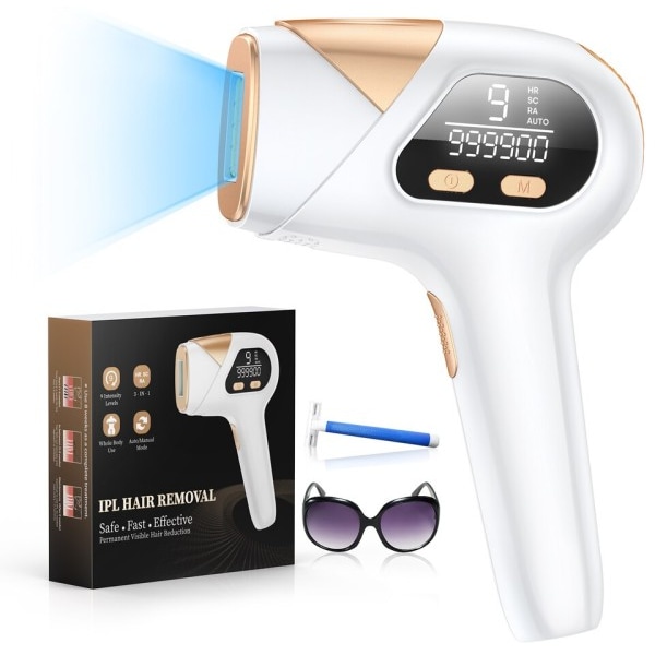 3-i-1 IPL Laser Hårfjerning 9 Levels  Blits depilator for Ansikt Armhuler Armer Bikini Line Bein Hjem Epilator