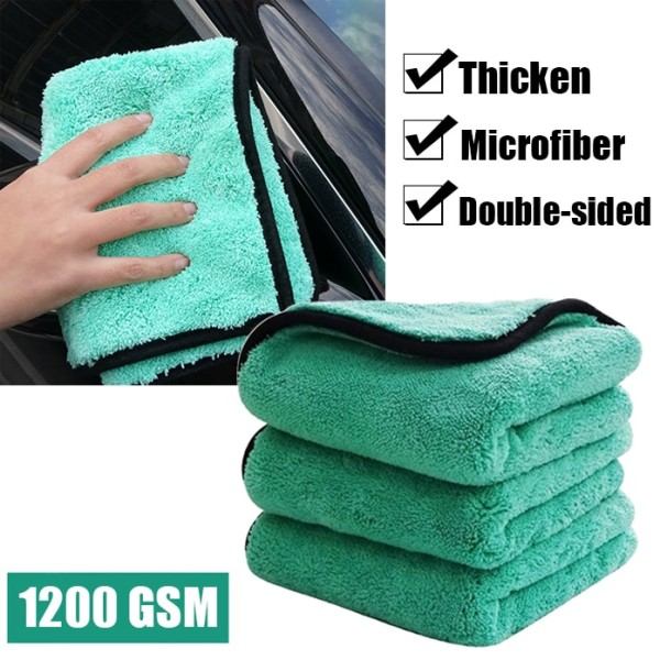 1200GSM paksuu pesu pyyhe mikrokuitu kaksipuolinen koralli fleece auto siivous pyyhkeet