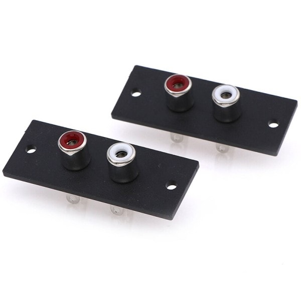 2 stk 2 Way Kobber Core RCA Terminal Væg Panel Plade Input Phono Chassis Socket