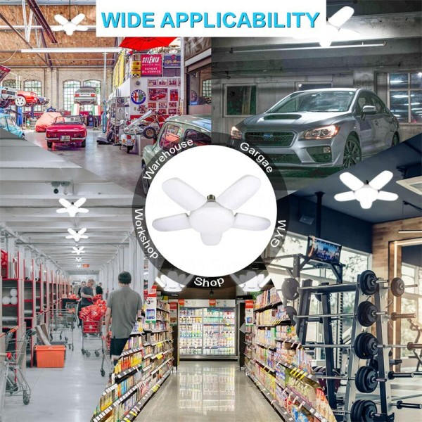 60W Klinger Deformerbare LED Garasje Lys E27 Justerbar Shop Topp Tak Lampe