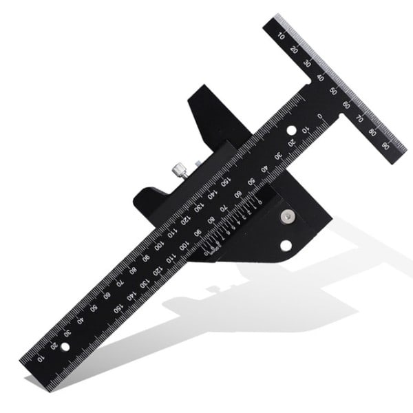 Multi Træbearbejdning Sliding Gauge Aluminium Legering Scribe Lineal Dybde Gauge T-Square Scribing Måle Værktøjer