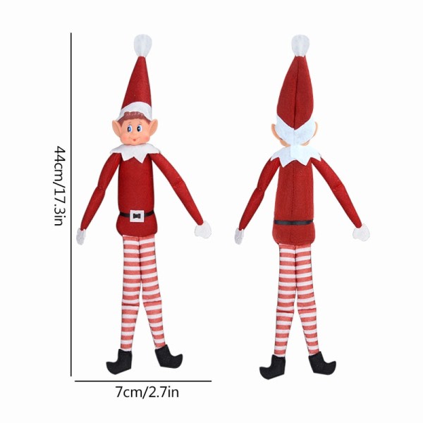 Röd jul ELF docka Xmas Långben docka hänge prydnad