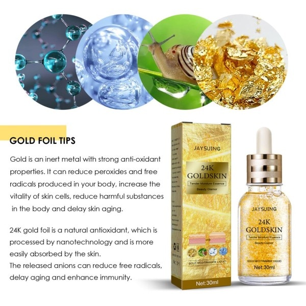Kollagen Fjernelse Rynke Serum 24K Guld Anti Aging Lifting Opstrammende Fade Fine Liner Face Essence Fugtgivende