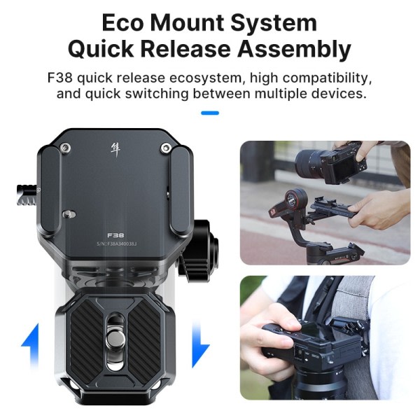 F 38 Quick Release Fluid Video Head Panoramic Gimbal Head  Avtakbar Håndtak for Stativ Shooting