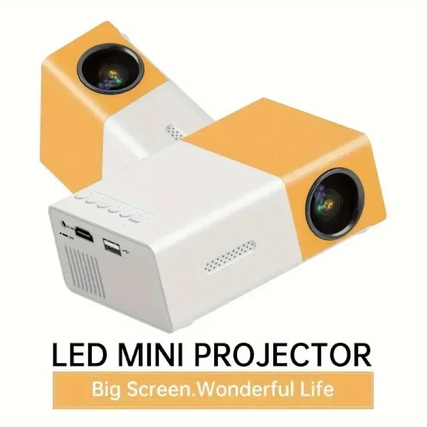 Mini LED Projektori 1000 Lumen 320x240P HDMI-yhteensopiva USB Audio Koti Media soitin