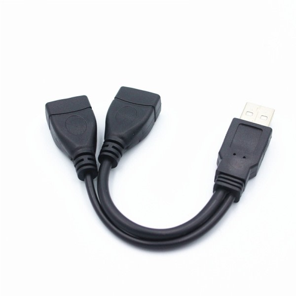 Dobbel USB Forlengelse A-Hann Til 2 A-Hunn Y Kabel Strøm Adapter Konverter USB2.0 Hann til 2Dual USB Hunn Y Splitter 15 cm