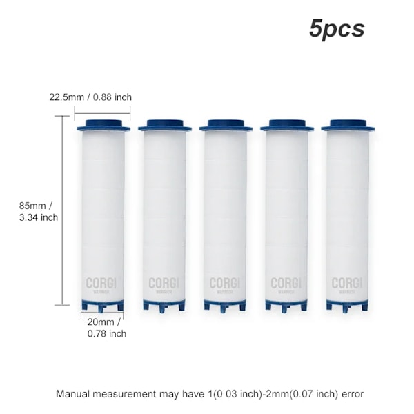 Ersättning Dusch Huvud Bomull Filter Set Vatten Rening 8,5cm 3,34tum Längd