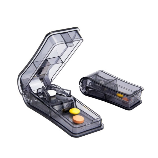 Bärbar Pill Cutter Box Mini Drog Box Tablet Cutter