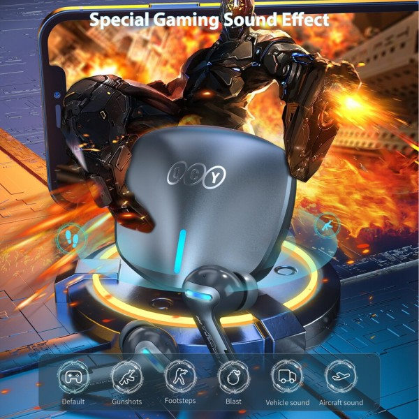 Peli nappikuulokkeet 45ms Low latenssi Kuulokkeet Stereo Ääni Paikannus TWS V5.2 Bluetooth nappikuuloke