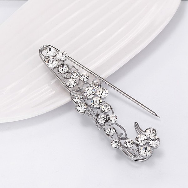 Sjarmerende raffinert krystall rhinestone gren søljer hijab nåler for kvinner dress skjerf blomst brosje nål