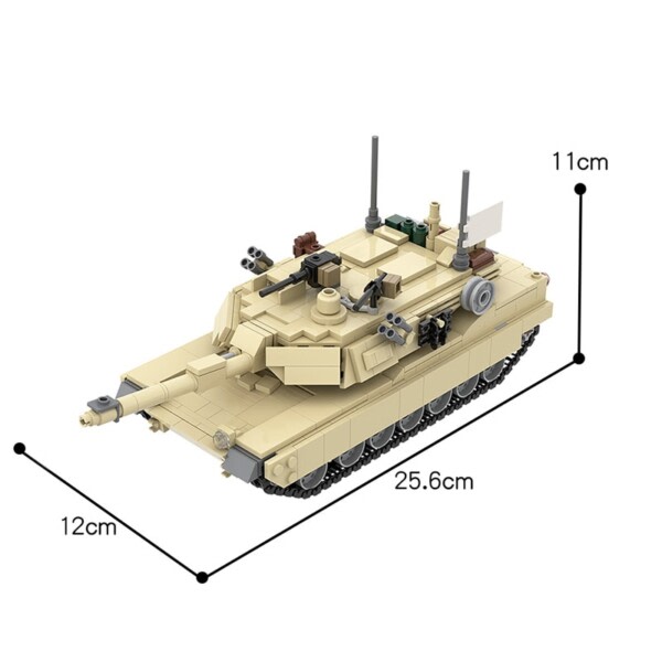 Klassinen tiili tankki malli rakennus palikat korkea teknologia armeija sotilas MK-3 M1A2 Abrams tankki lelu