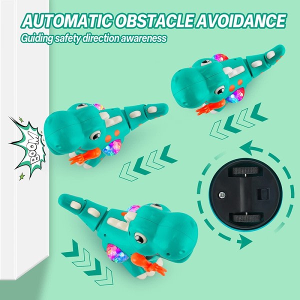 Baby Legetøj Light Up Musical Crawling Dinosaur Legetøj Mave Tid Montessori Sensorisk Interaktivt Elektrisk Legetøj