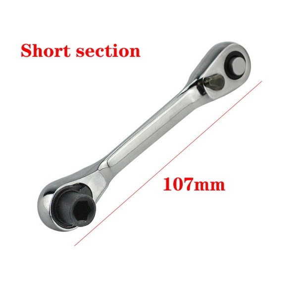 2 i 1 Mini Hex Bit Driver Skruetrækker Håndtag Tovejs Quick Release Nøgle Skruenøgle Dobbelt hoved skralde fatning nøgle