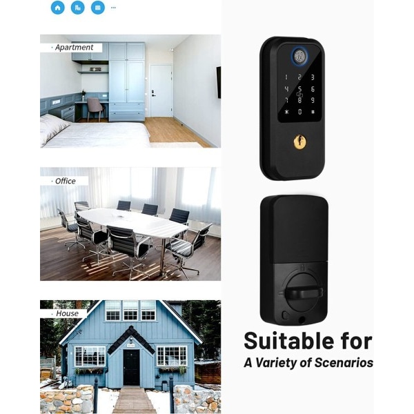 Digital Elektronisk Tastatur Deadbolt Lås Front Dør Lås Nøkkelfri Entry Auto Lock