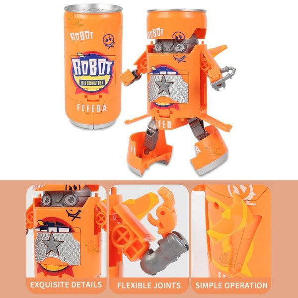 Transformation Sodavand Dåse Robot Deformation Action Figurer Klassisk Deformeret Legetøj
