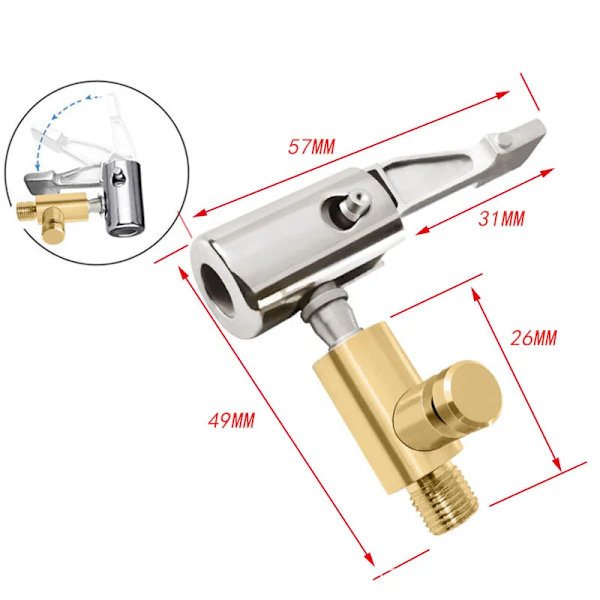 Bärbar däck munstycke klämma uppblåsbar pump kontakt bil däck luft chuck pump kompressor kan tömmas ventil adapter 1 st