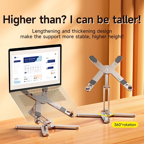 Bedste kvalitet Foldbar Bærbar Stativ 360°Rotation Notebook Bord Aluminium Legering Holder Bærbar Bog Tablet Bracket med varme afledning