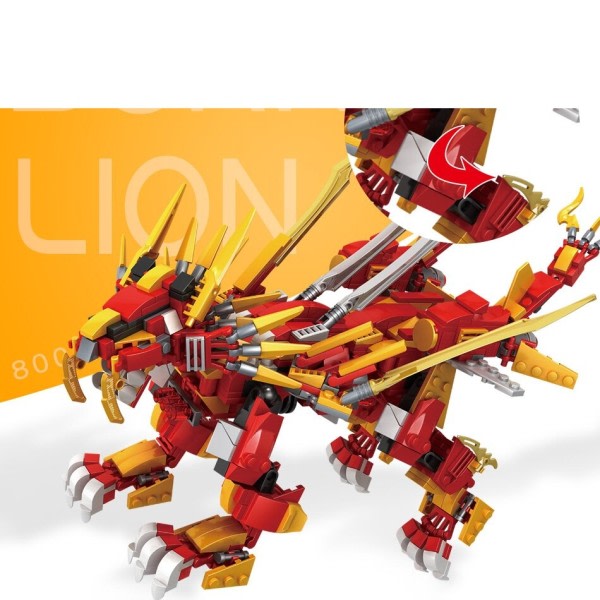 Rød Ninja Ild Løve Model Byggeklodser Kai Jay Figurer Dragon Pædagogisk By legetøj