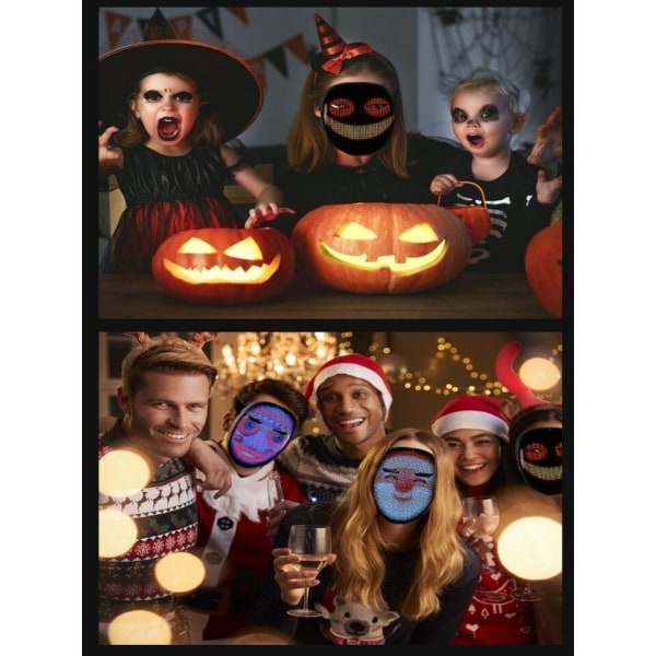 Bluetooth-kompatibel  App Kontrol LED Maske Navidad Carnival Festival Lys