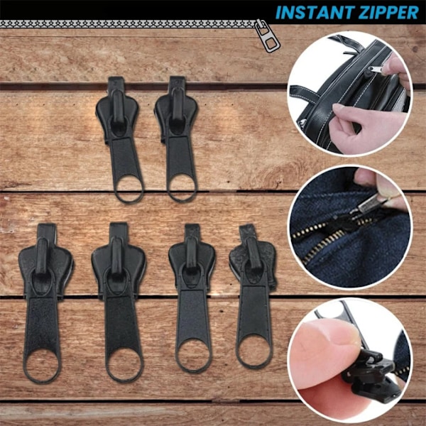 6 stykker Instant Zipper Universal Instant Fix Repair Kit
