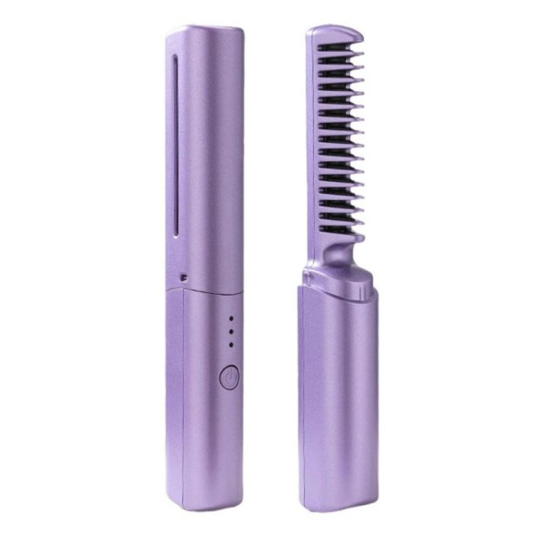 Wireless Professional Hår Rightener Curler Comb Rask Opvarming Negative Ion Rightening Curling Brush
