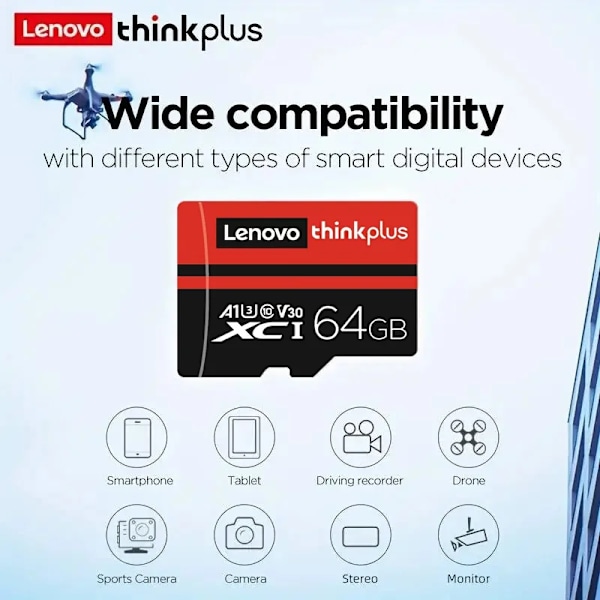 Micro SD kortti luokka 10 TF Flash kortti 64GB punainen & musta muisti kortti