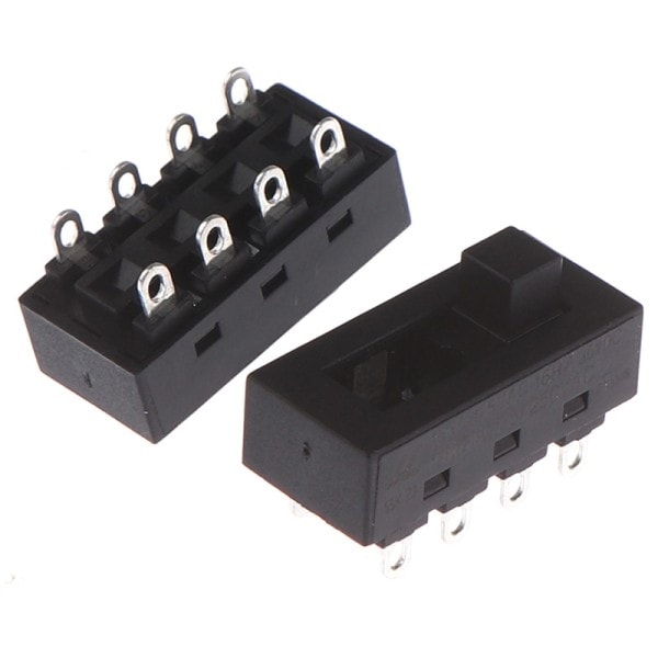 2 Pcst Svart 12A 250V 3 Position 8 Pin Toggle Slide Switchar