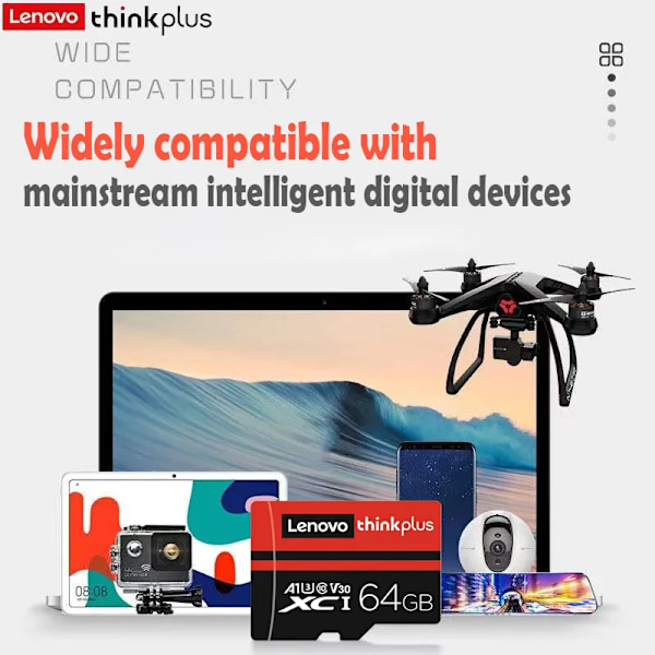 Micro SD kort klasse 10 TF flash kort 64GB rød & sort hukommelse kort