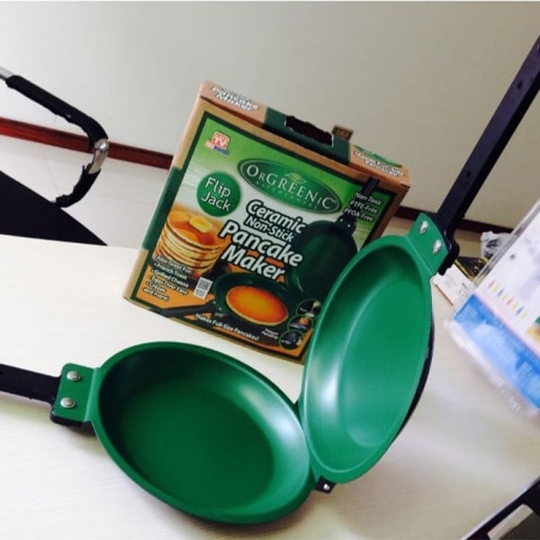 Dobbelt sidet stege pande grøn nonstick omrøre stege pande med keramik coating pandekagemaskine