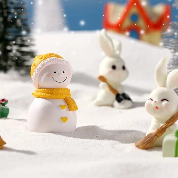 Mini Lovers Snømann Julenissen Miniatyr Figuriner Julepynt