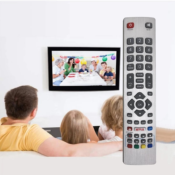 Ersättning Sharp Aquos TV Fjärrkontroll för Sharp Aquos Smart TV (med Netflix & YouTube Buttons) - Fungerar Rakt Away