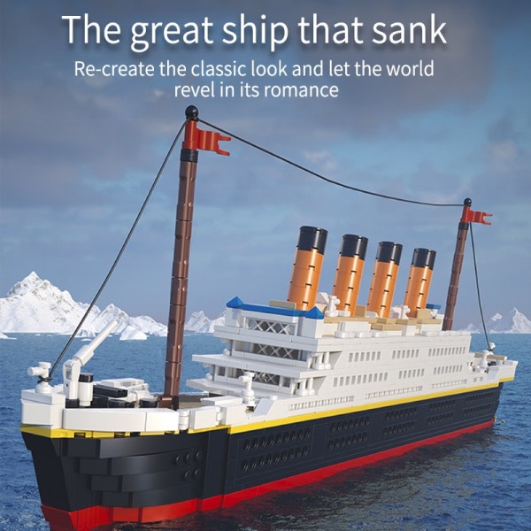 Mini World Famous Film RMS Titanic Skep Modell Byggnad Klossar Figurer Båt Vänner Klossar Leksaker