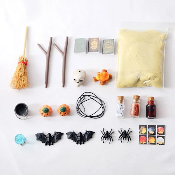 22 bitar Mini Halloween Skala Modell Set Ornament Miniatyr Simulering Modeller Hem Inredning