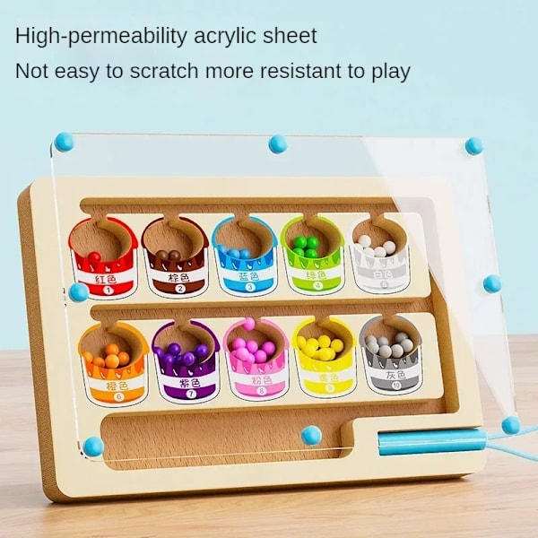 Montessori Magnetisk Färg Sortering Spel Maze Board