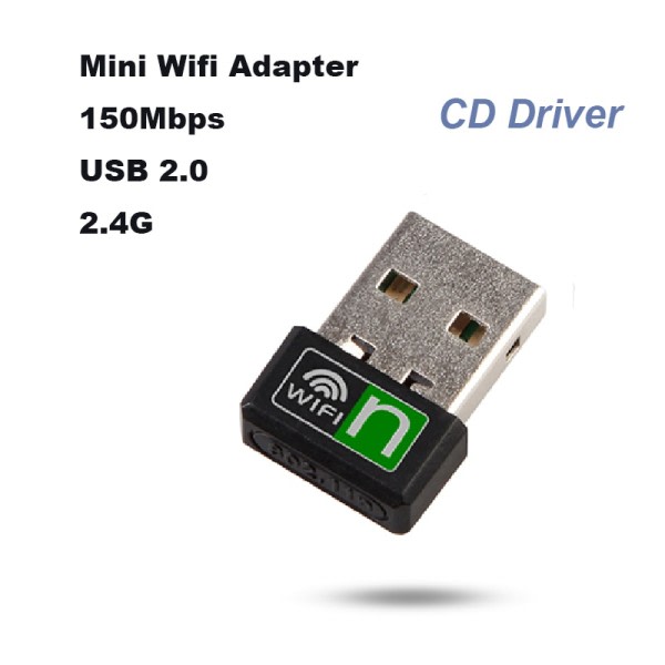 Mini WiFi Adapter USB Dongle Free Driver 150Mbps USB-A Network Card Ethernet Wireless