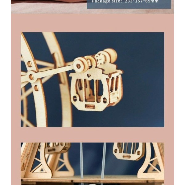 Robotime DIY Rotable 3d Tre Puzzle Music Box Ferris Wheel