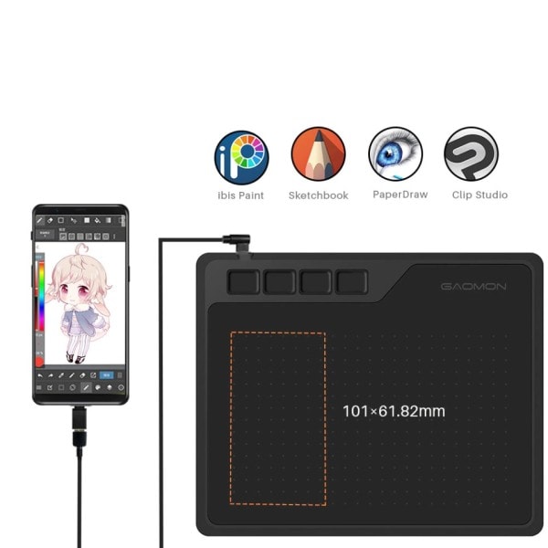 5 x 4 tuumaa digitaalinen tabletti anime, grafiikka tabletti piirtämiseen & pelaaminen OSU 8192 tasolla paristoton kynä