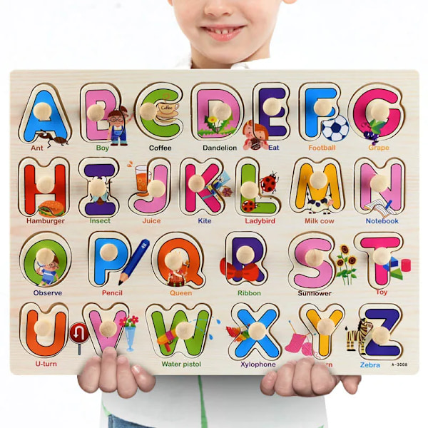 Montessori trä pussel hand grepp brädor leksaker tangram sticksåg bebis pedagogiska leksaker