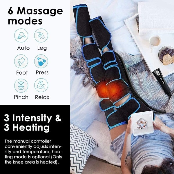 360° Fod luft tryk ben massager fremmer blodcirkulation, kropsmassager, muskel afslapning, lymfatisk dræning enhed