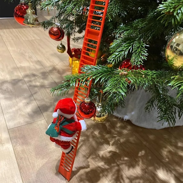 Elektrisk klatring stige julenissen musikk dukke jule pynt pynt til hjem juletre