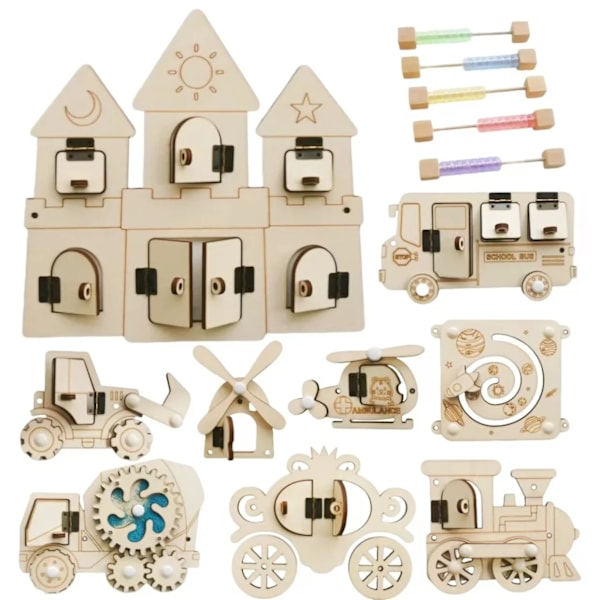 Montessori Busy board DIY Puu tarvikkeet Varhais pallo Koulutus lelu