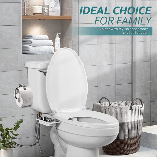 Bidet toilet sæde tilbehør ultra-tynd ikke-elektrisk selvrensende dobbelt  dyser frontal & bag vask 0d02 | Fyndiq