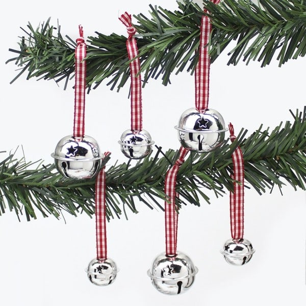 6 stk jule jingle bjeller jule tre anheng pynt