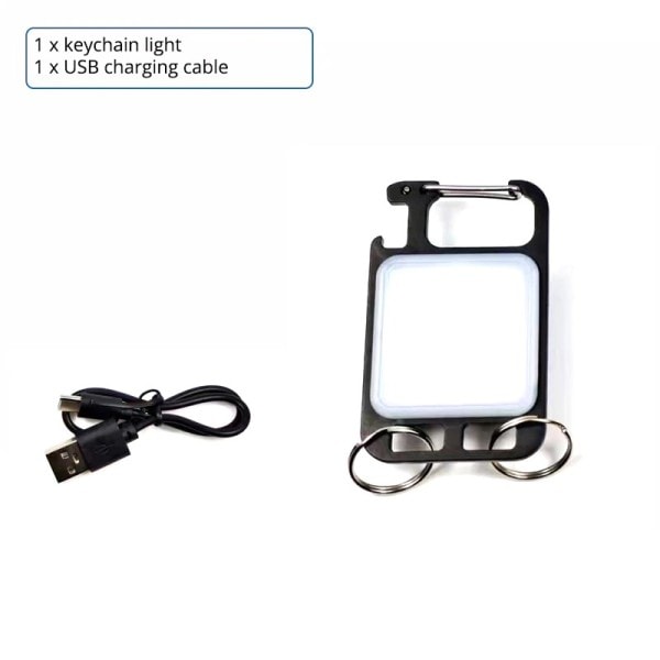 MINI COB Nøglering Lommelygte Opladning Lampe Camping Lys med magnet