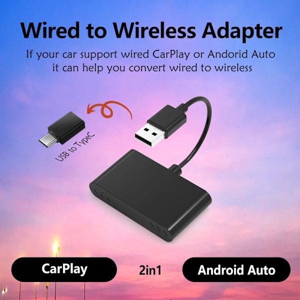 Wireless Mini Box 2in1 CarPlay Android Auto Wireless Adapter