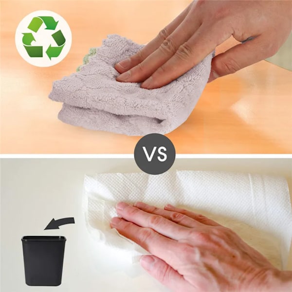 10 bitar Kök Tuka Disk Handdukar Super Absorberande Coral Samet Diskhanddukar Nonstick Olje Tvättbar