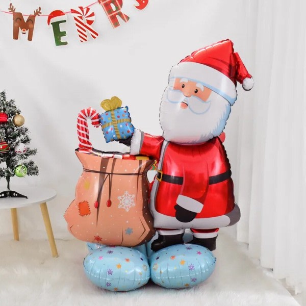 Iso joulu pysyvä ilmapallo joulupukki lumiukko joulu puu ilmapallo joulu juhla koti koristeet