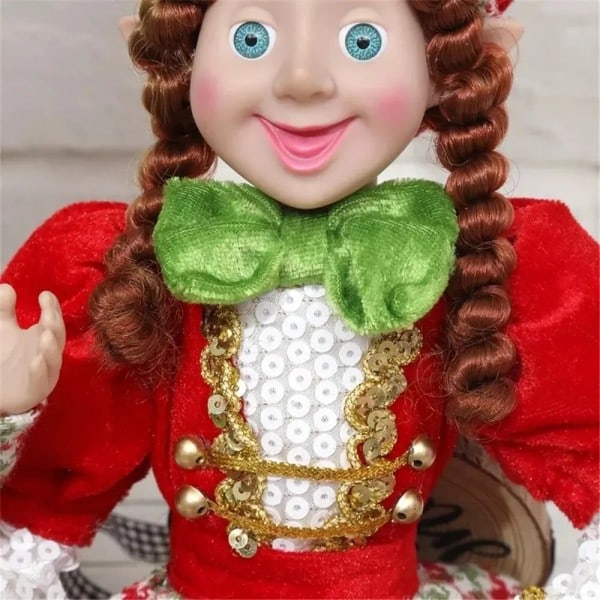 Ett par jul prydnader plysch dockor tyg handgjorda plysch elf leksak prydnader plysch tomte leksak