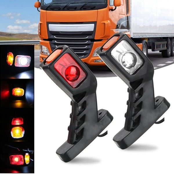LED Sido Markör Ljus Bilstyling Baklykta Montering Lastbil Lampa Vit Röd Gul Blinker Lampa